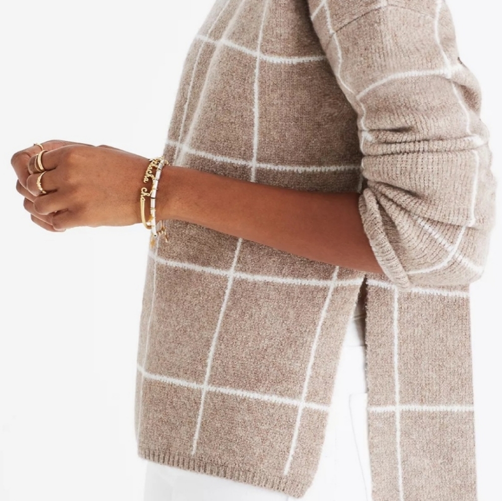 Madewell Windowpane Turtleneck Sweater - Picture 2 of 8